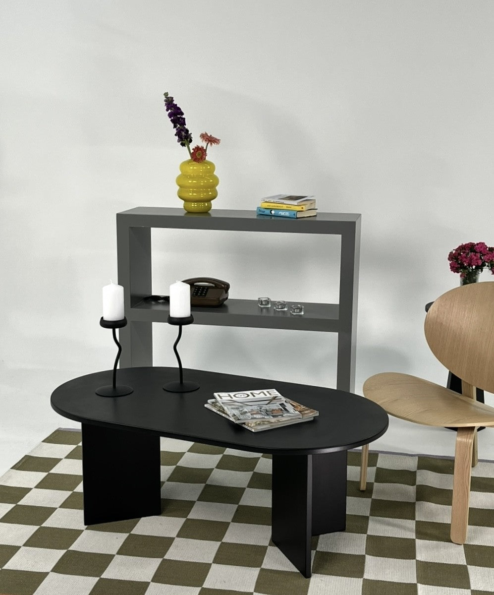 Mesa de Centro – 110cm x 42cm x 60cm – Preto – MDF