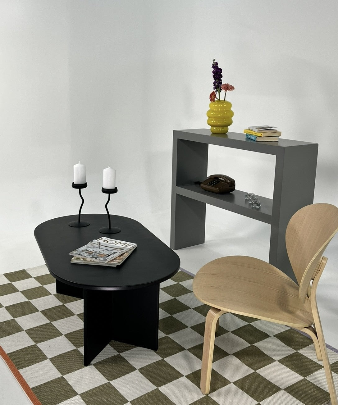 Mesa de Centro – 110cm x 42cm x 60cm – Preto – MDF