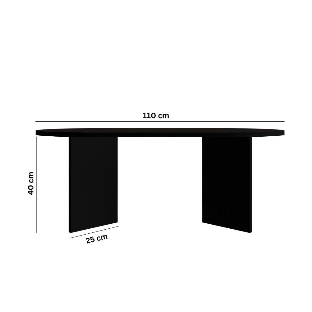 Mesa de Centro – 110cm x 42cm x 60cm – Preto – MDF