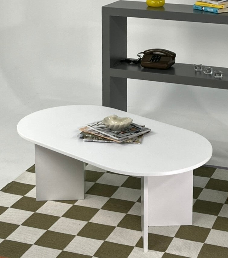 Mesa de Centro – 110 cm x 42 cm x 60 cm – Branca – MDF