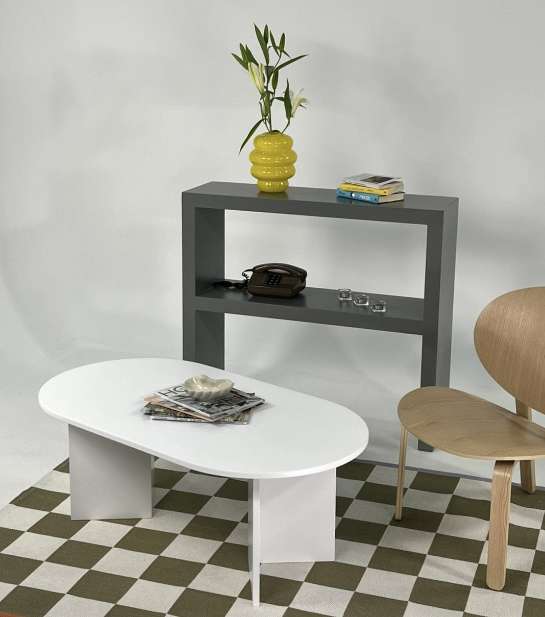 Mesa de Centro – 110 cm x 42 cm x 60 cm – Branca – MDF