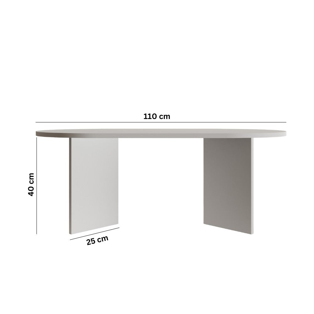 Mesa de Centro – 110 cm x 42 cm x 60 cm – Branca – MDF