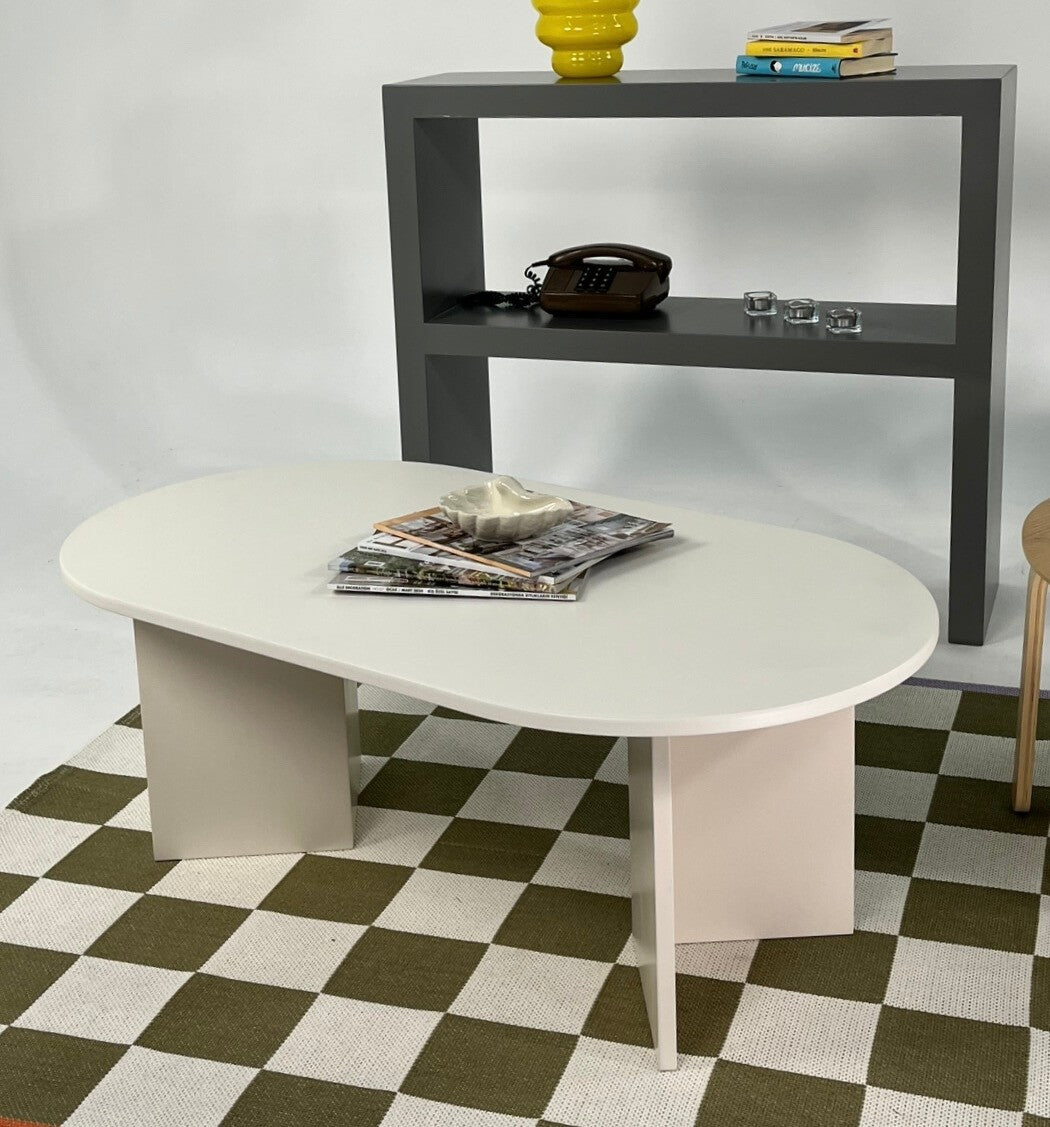 Mesa de Centro – 110cm x 42cm x 60cm – Creme – MDF