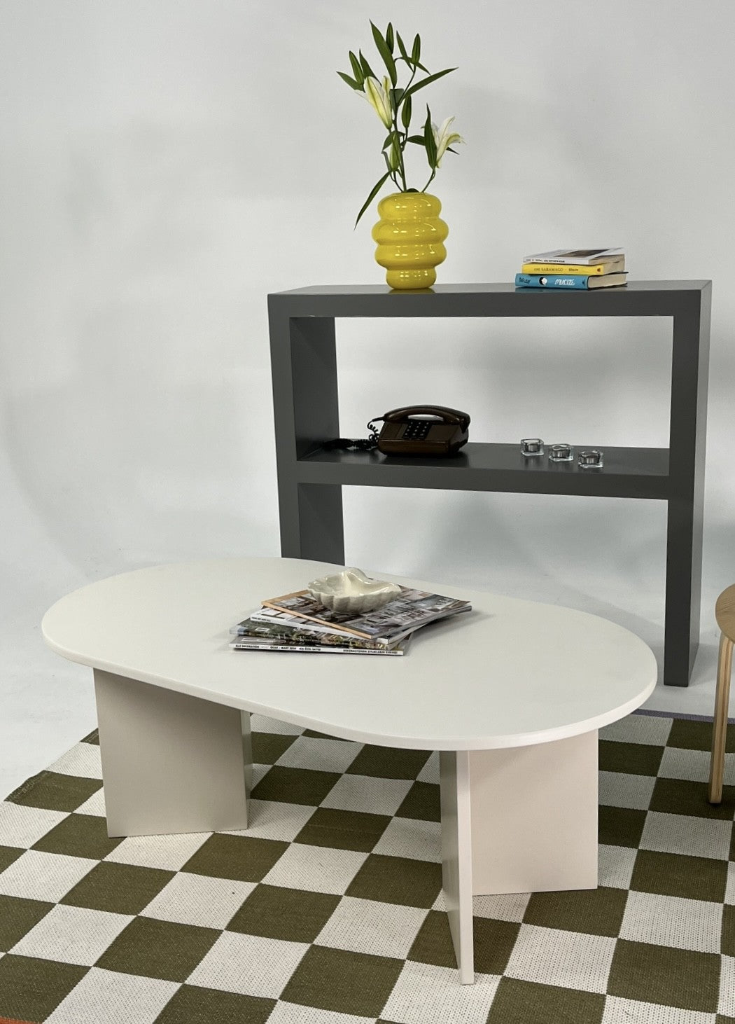 Mesa de Centro – 110cm x 42cm x 60cm – Creme – MDF