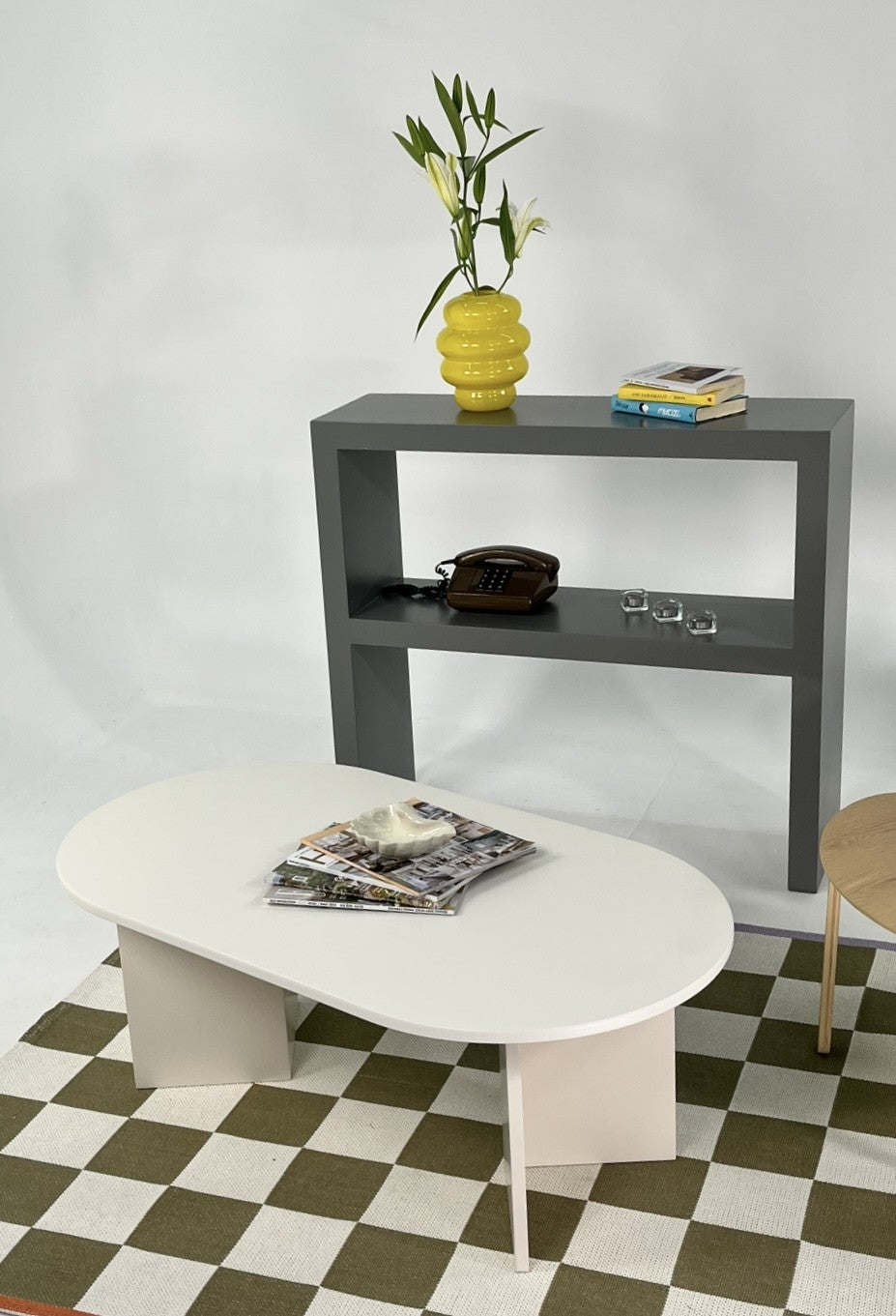 Mesa de Centro – 110cm x 42cm x 60cm – Creme – MDF