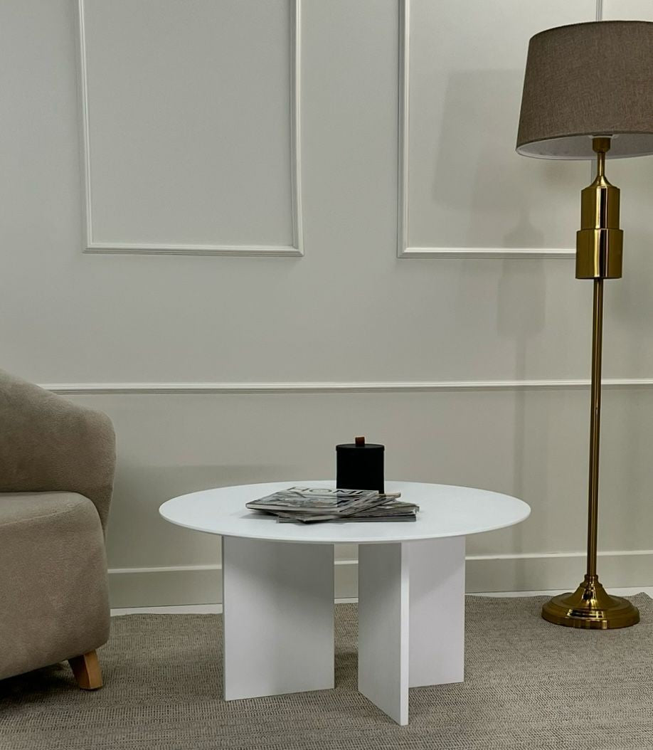 Mesa de Centro – 80 cm x 42 cm x 80 cm – Branca – MDF