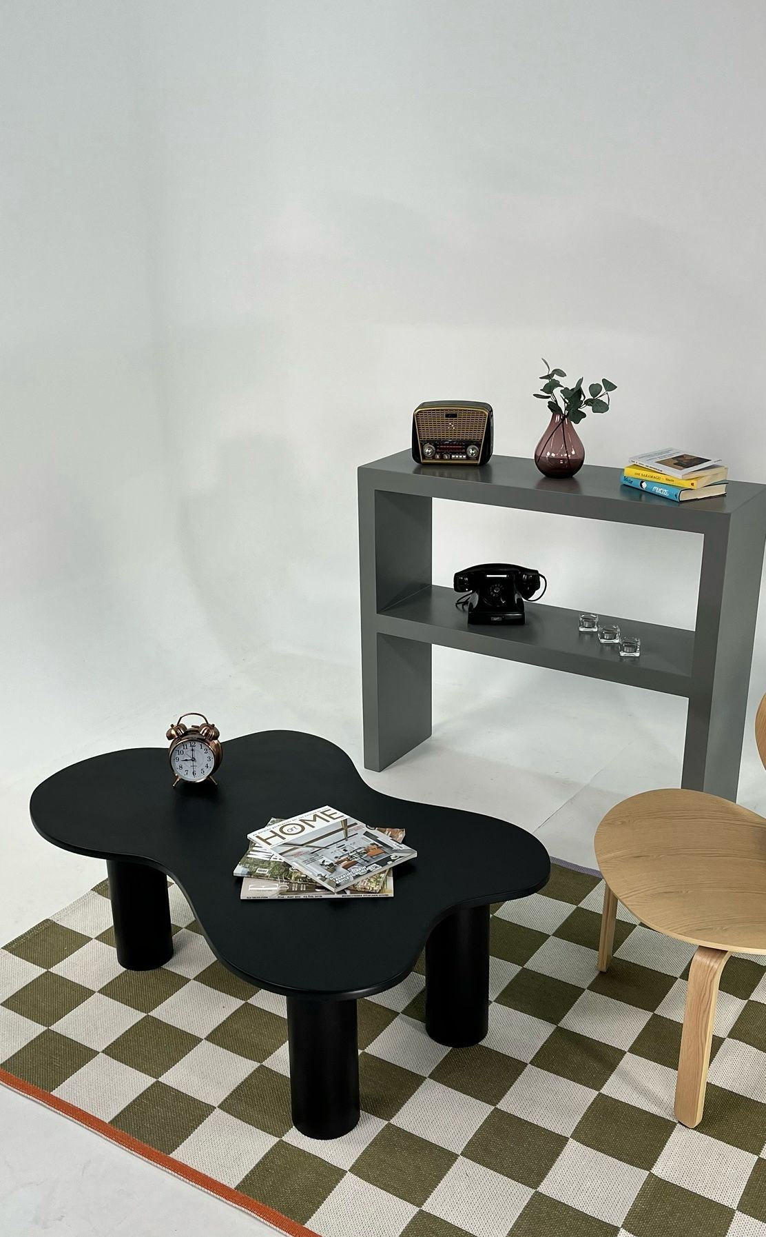 Mesa de Centro – 110cm x 40cm x 70cm – Preto – MDF