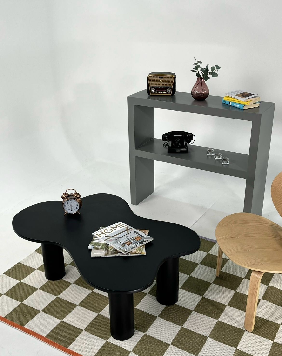 Mesa de Centro – 110cm x 40cm x 70cm – Preto – MDF