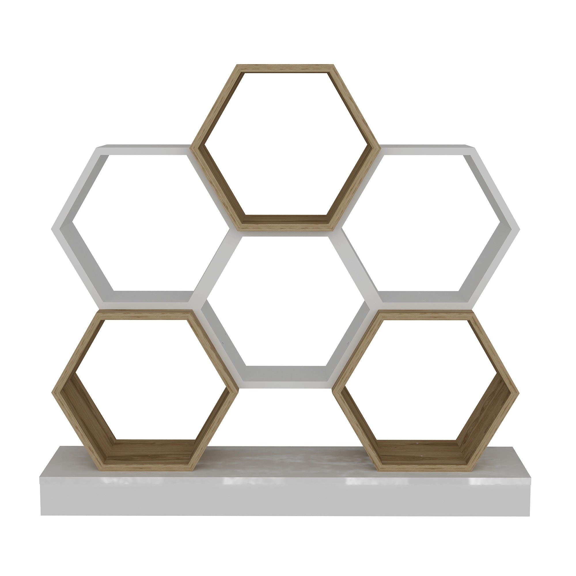 Estante moderna, branca e carvalho, 120 x 29,5 x 109 cm | Painel de partículas 100% revestido de melamina, 18 mm de espessura | Armazenamento elegante para casa e escritório
