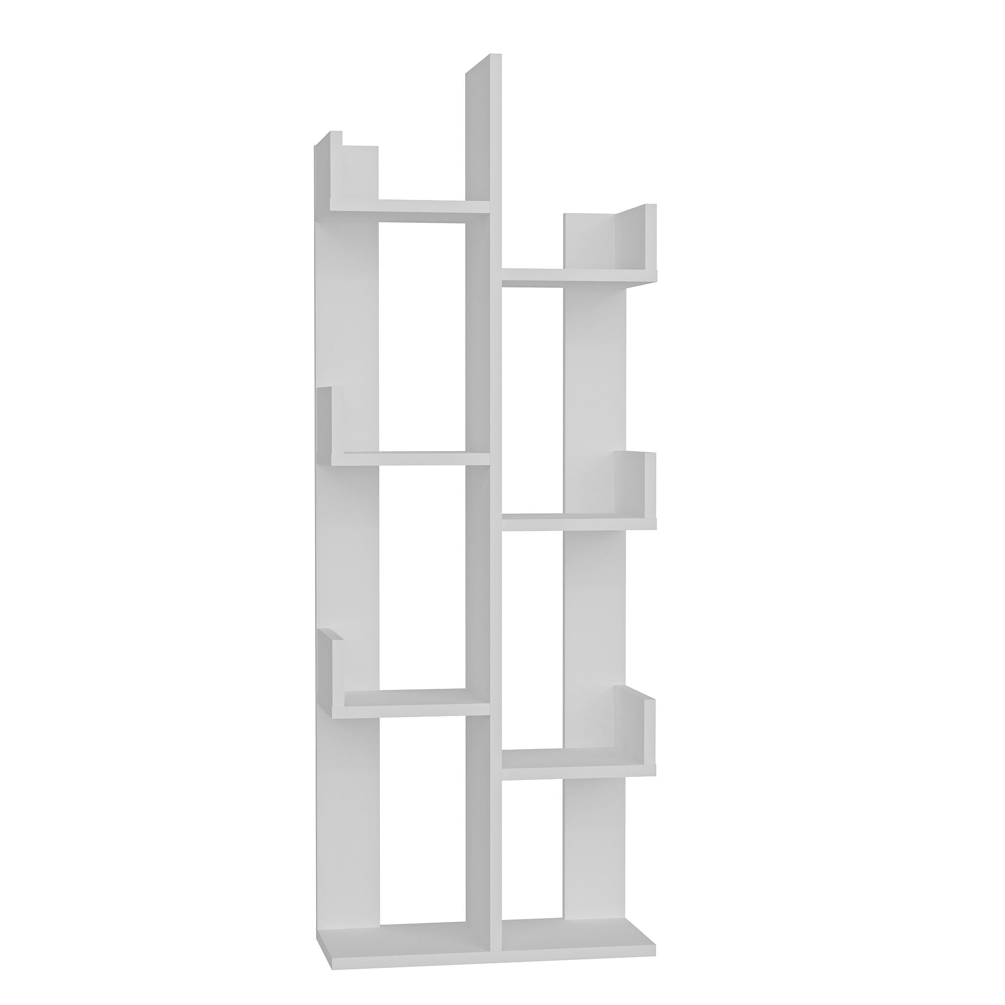 Estante branca moderna, 137 cm de altura, 50 cm de largura, 22 cm de profundidade | Painel de partículas 100% revestido de melamina, 18 mm de espessura | Armazenamento elegante para casa e escritório
