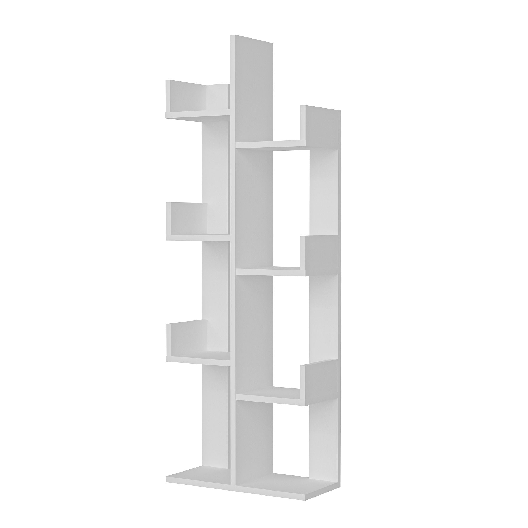 Estante branca moderna, 137 cm de altura, 50 cm de largura, 22 cm de profundidade | Painel de partículas 100% revestido de melamina, 18 mm de espessura | Armazenamento elegante para casa e escritório