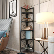 Estante Industrial Moderna, Preta, 160 cm de Altura | Painel de Partículas 100% Revestido em Melamina, 18 mm de Espessura | Armazenamento Elegante para Casa e Escritório