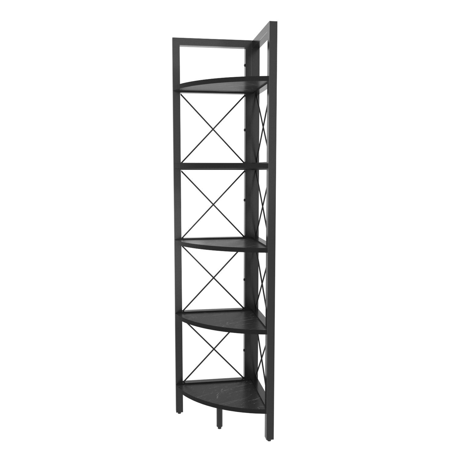 Estante Industrial Moderna, Preta, 160 cm de Altura | Painel de Partículas 100% Revestido em Melamina, 18 mm de Espessura | Armazenamento Elegante para Casa e Escritório