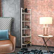 Estante branca moderna, 160 cm de altura, 30,5 cm de largura, 33 cm de profundidade | Painel de partículas 100% revestido de melamina, 18 mm de espessura | Armazenamento elegante para casa e escritório