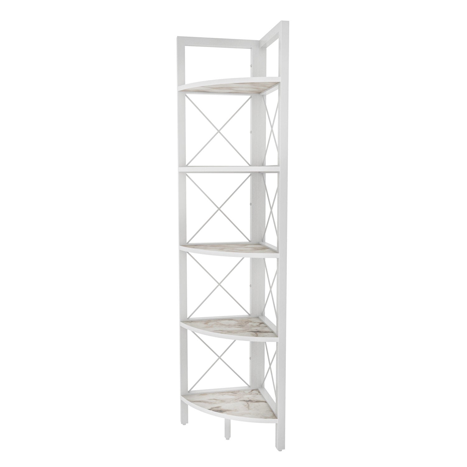 Estante branca moderna, 160 cm de altura, 30,5 cm de largura, 33 cm de profundidade | Painel de partículas 100% revestido de melamina, 18 mm de espessura | Armazenamento elegante para casa e escritório