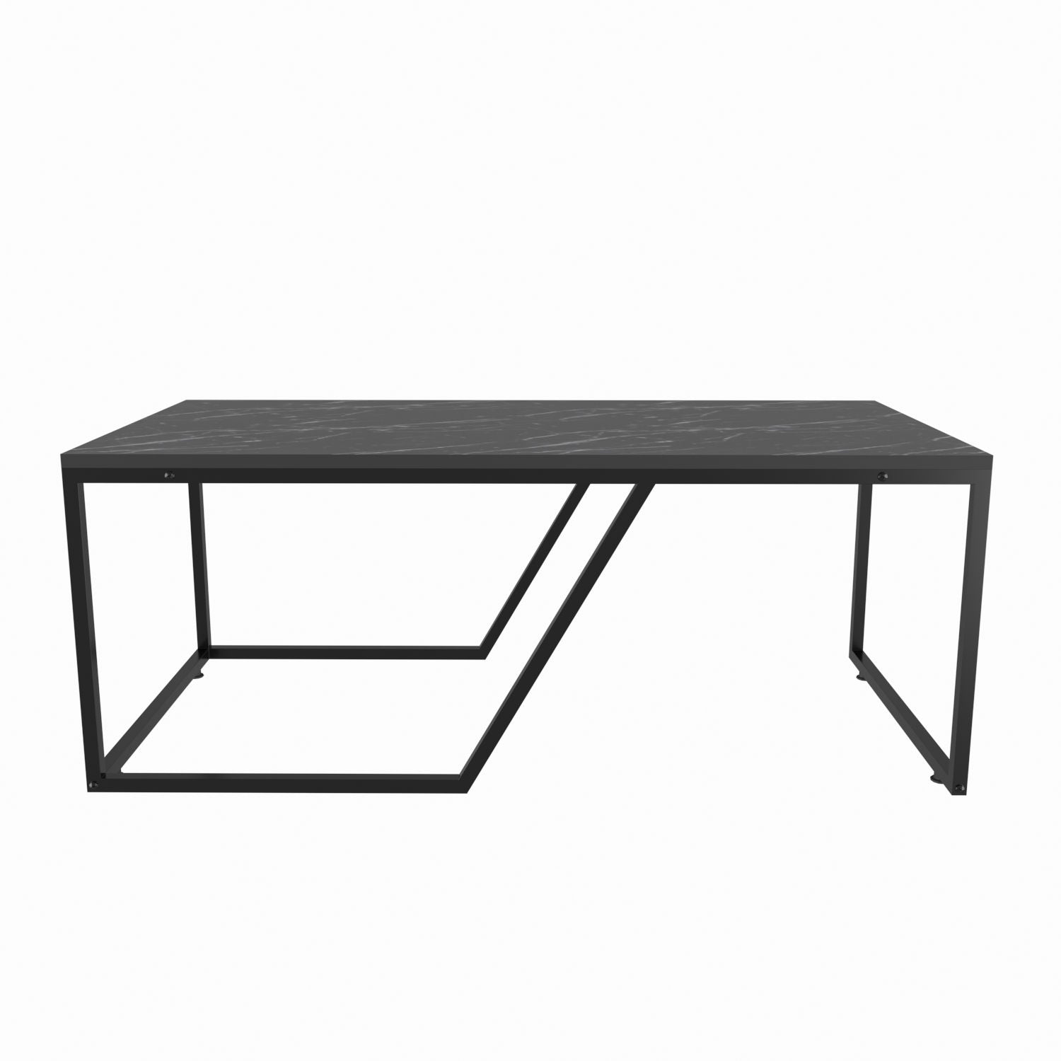 Mesa de Centro Preta Moderna, 120 x 60 x 48 cm | Painel de Partículas 100% Revestido em Melamina, 18 mm de Espessura | Design Elegante e Funcional para Espaços de Vida Contemporâneos