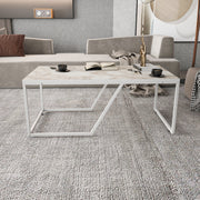 Mesa de Centro Branca Moderna, 120 x 60 x 48 cm | Painel de Partículas 100% Revestido em Melamina, 18 mm de Espessura | Design Elegante e Funcional para Espaços de Vida Contemporâneos