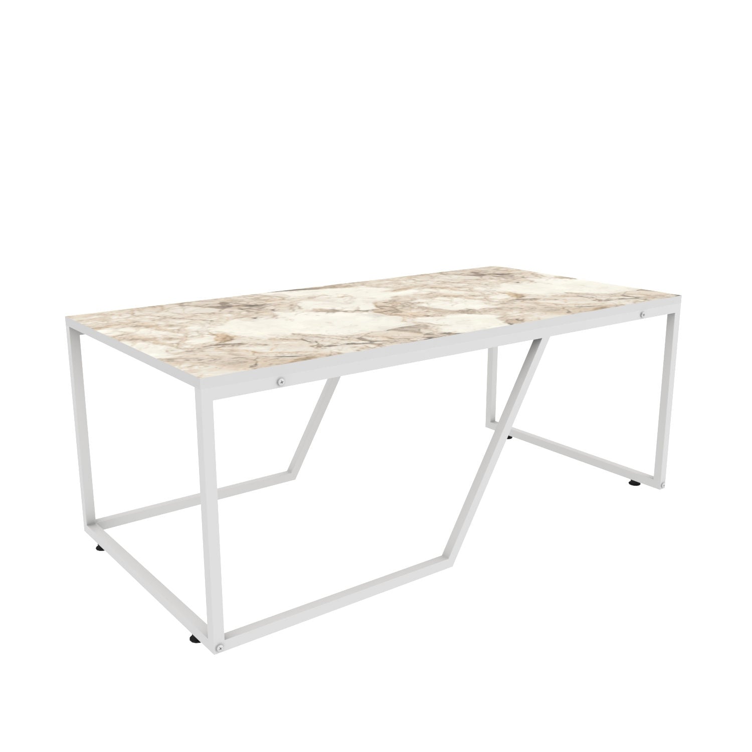 Mesa de Centro Branca Moderna, 120 x 60 x 48 cm | Painel de Partículas 100% Revestido em Melamina, 18 mm de Espessura | Design Elegante e Funcional para Espaços de Vida Contemporâneos