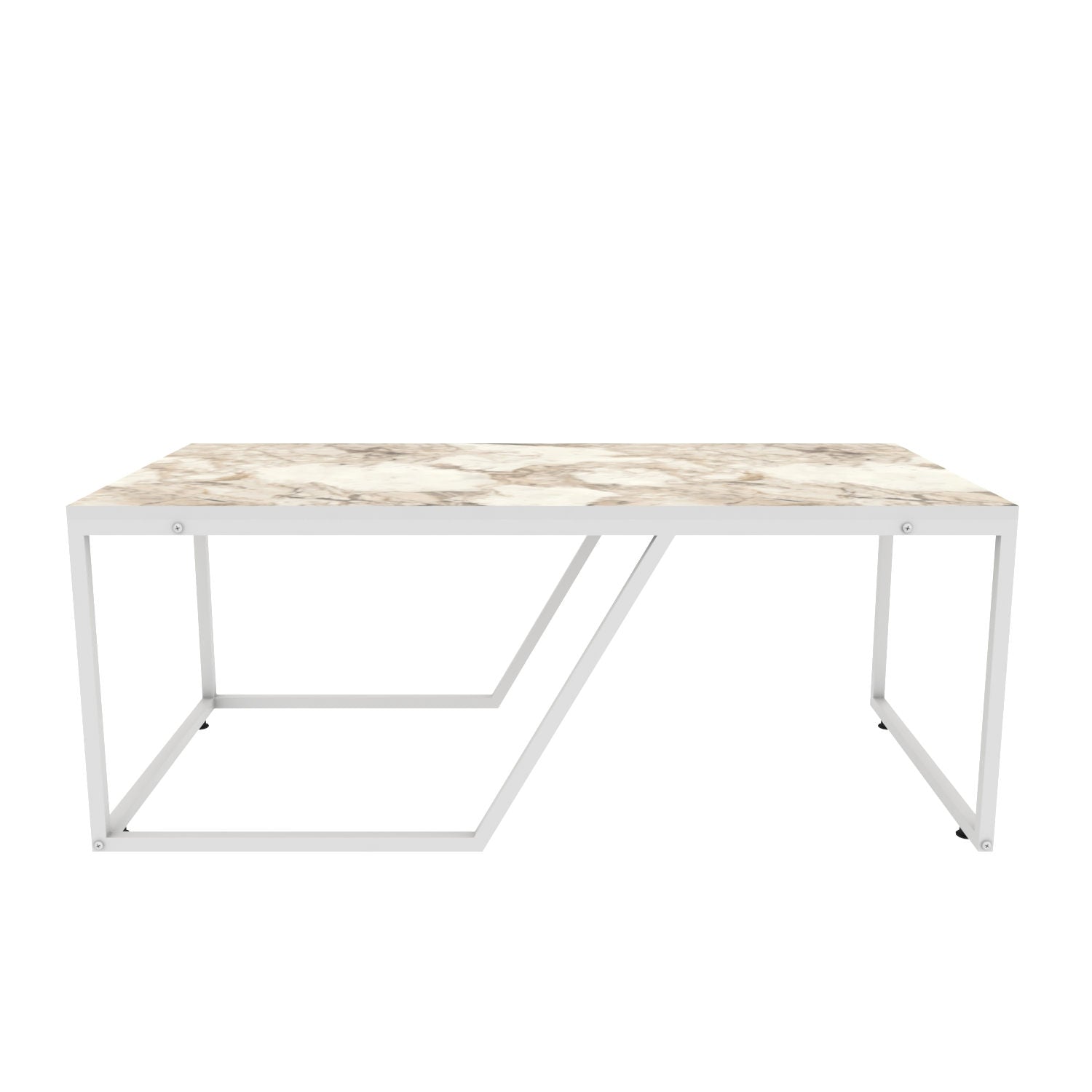 Mesa de Centro Branca Moderna, 120 x 60 x 48 cm | Painel de Partículas 100% Revestido em Melamina, 18 mm de Espessura | Design Elegante e Funcional para Espaços de Vida Contemporâneos