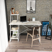 Secretária de Estudo/Escritório Moderna, Branca, 120 x 60 x 120 cm | Painel de Partículas 100% Revestido em Melamina, 18 mm de Espessura, Estrutura de Metal | Elegante e Moderna para Escritório em Casa