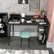Secretária de Estudo/Escritório Preta Moderna, 121,8 x 59 x 88,3 cm | Painel de Partículas 100% Revestido em Melamina, 18 mm de Espessura | Elegante e Funcional para Uso Doméstico ou Hoteleiro