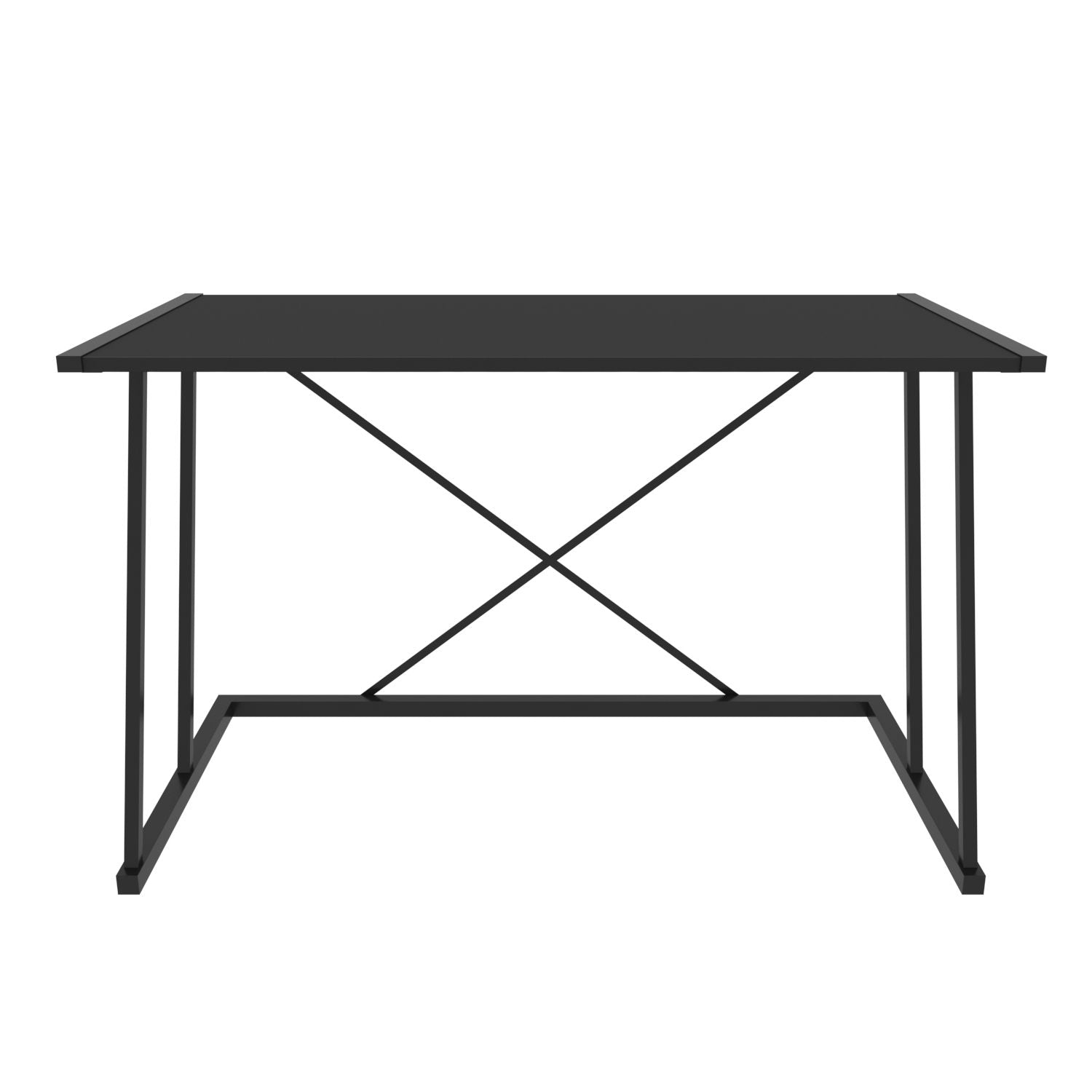 Secretária de Estudo/Escritório Moderna, Preta e Antracite, 114 x 60 x 75 cm | Painel de Partículas 100% Revestido em Melamina, 18 mm de Espessura, Estrutura de Metal Resistente | Ideal para Casa e Escritório