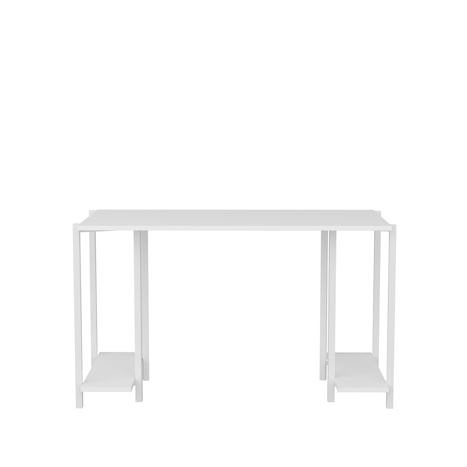 Secretária de Estudo/Escritório Moderna, Branca, 125,2 x 60 x 73,8 cm | Painel de Partículas 100% Revestido em Melamina, 18 mm de Espessura | Design Escandinavo para Casa e Escritório