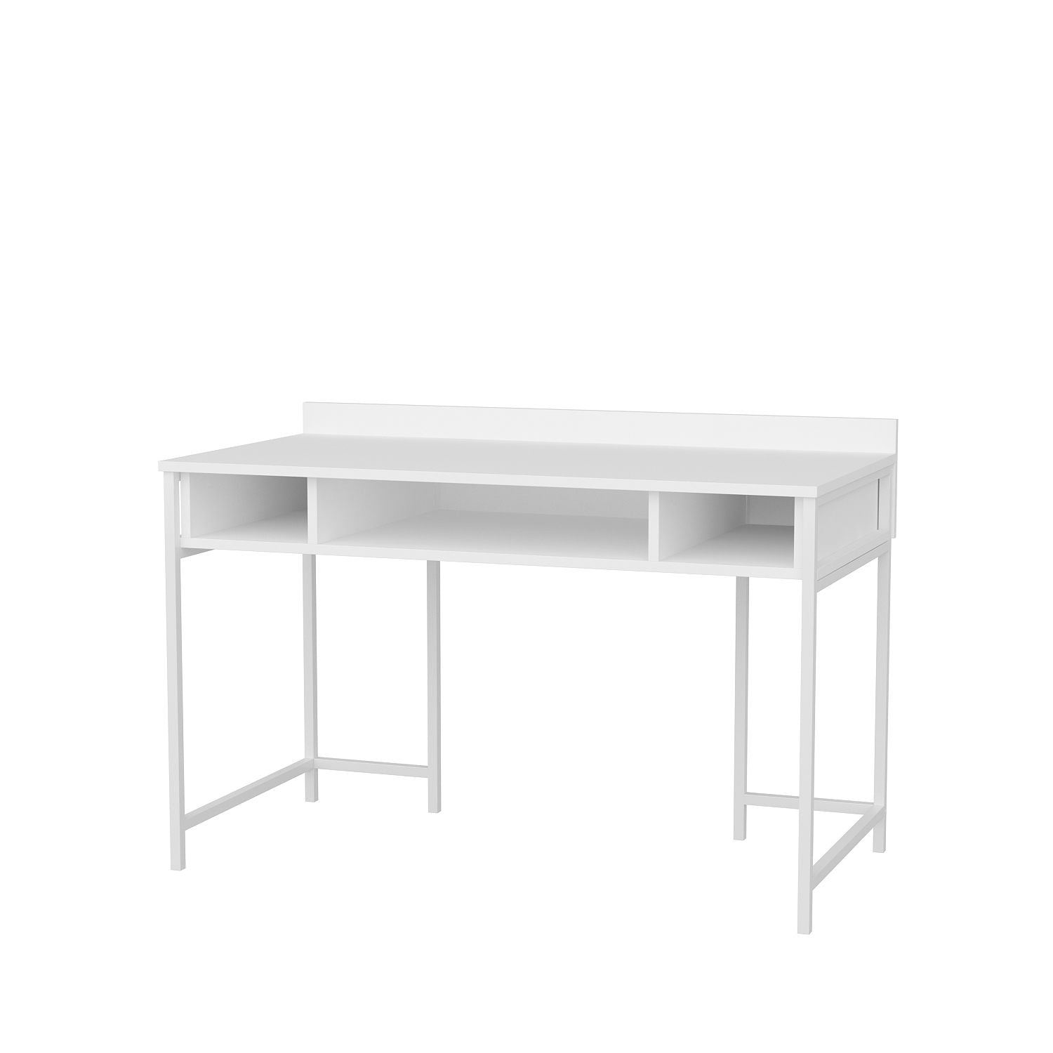 Secretária de Estudo/Escritório Moderna, Branca, 120 x 60 x 74,8 cm | Painel de Partículas 100% Revestido em Melamina, 18 mm de Espessura | Elegante e Funcional para Uso Doméstico ou Hoteleiro