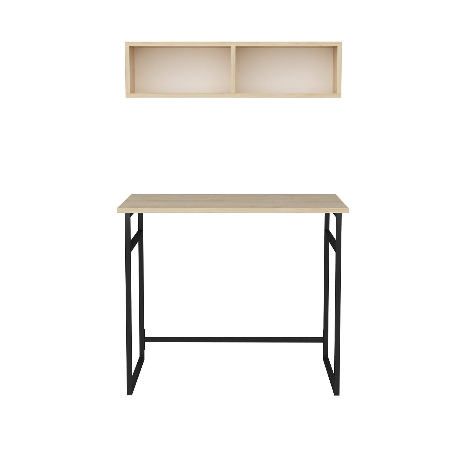 Secretária de Estudo/Escritório Moderna, Preta e Carvalho, 90 x 60 x 75 cm | Painel de Partículas 100% Revestido em Melamina, 18 mm de Espessura | Elegante e Funcional para Casa ou Escritório