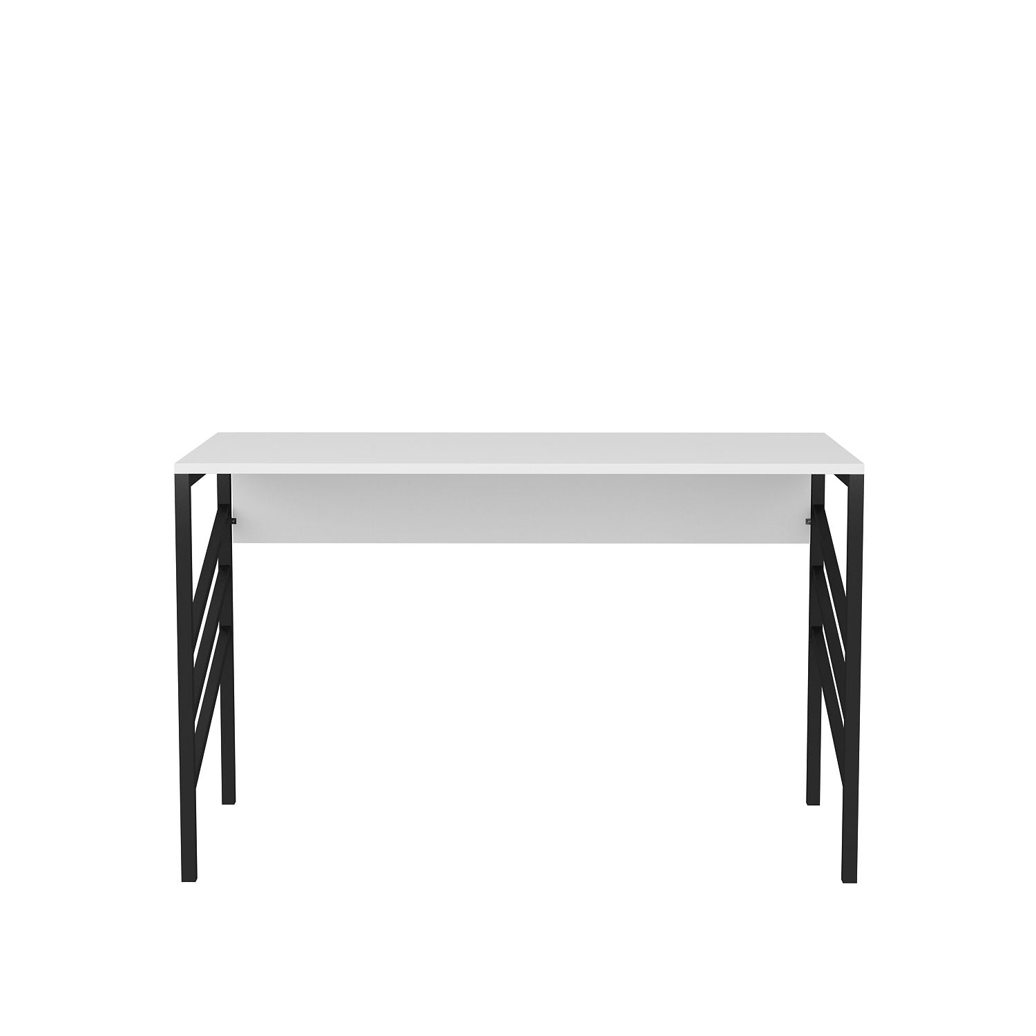 Secretária de Estudo/Escritório Moderna, Preta e Branca, 120 x 60 x 74,8 cm | Painel de Partículas 100% Revestido em Melamina, 18 mm de Espessura | Elegante e Funcional para Uso Doméstico ou Hoteleiro