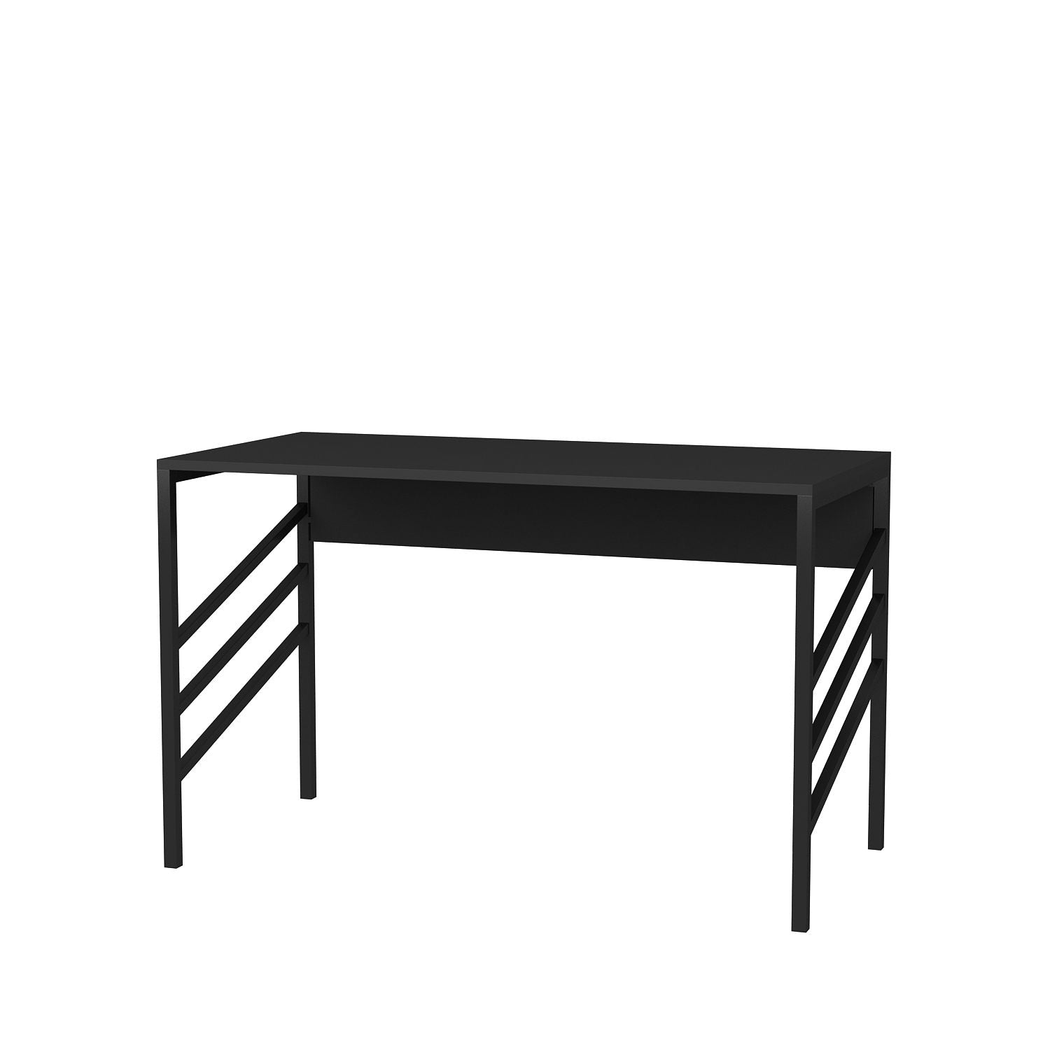 Secretária de Estudo/Escritório Moderna, Preta e Antracite, 120 x 60 x 74,8 cm | Painel de Partículas 100% Revestido em Melamina, 18 mm de Espessura | Elegante e Funcional para Casa ou Escritório