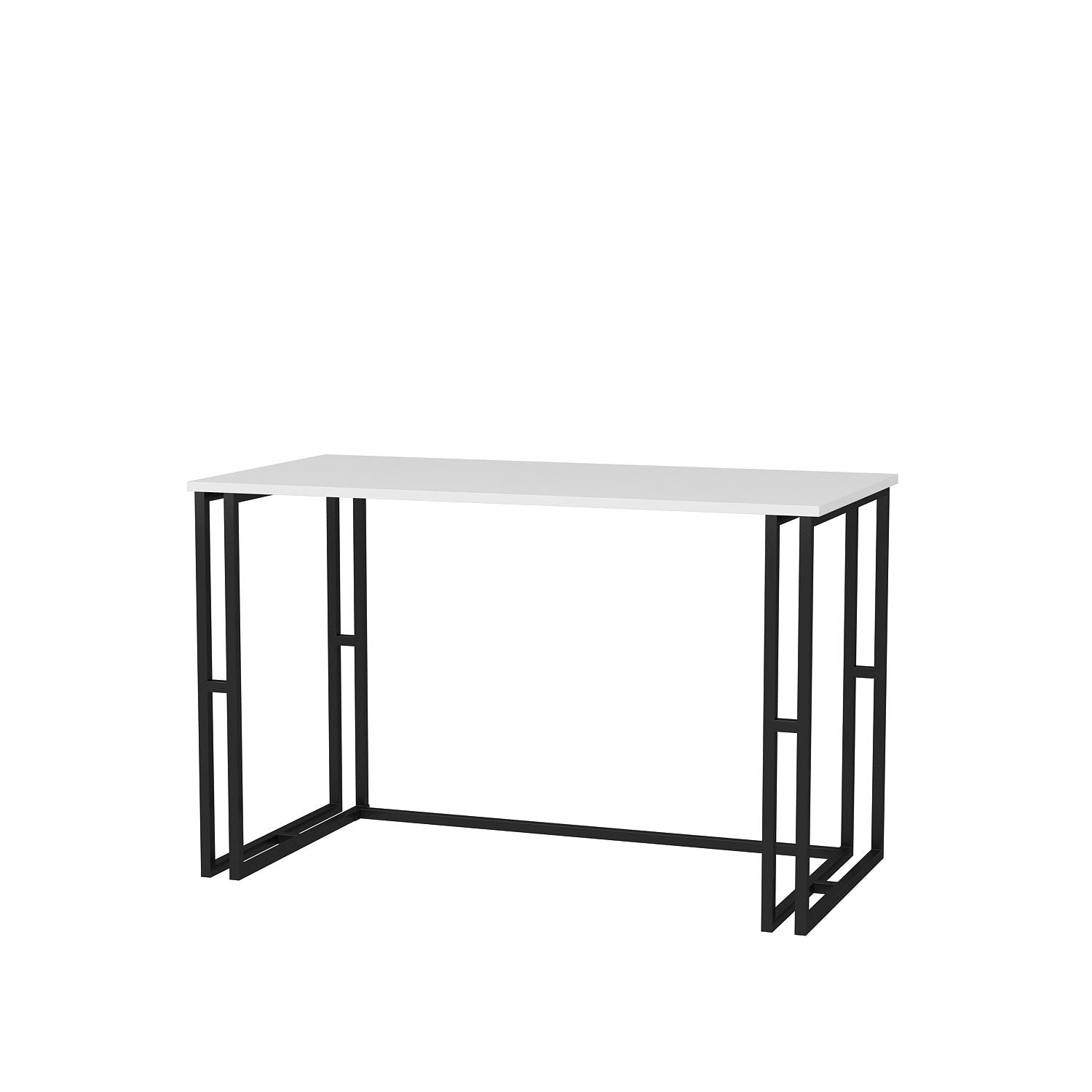 Secretária de Estudo/Escritório Moderna, Preta e Branca, 120 x 60 x 74,8 cm | Painel de Partículas 100% Revestido em Melamina, 18 mm de Espessura | Elegante e Funcional para Uso Doméstico ou Hoteleiro