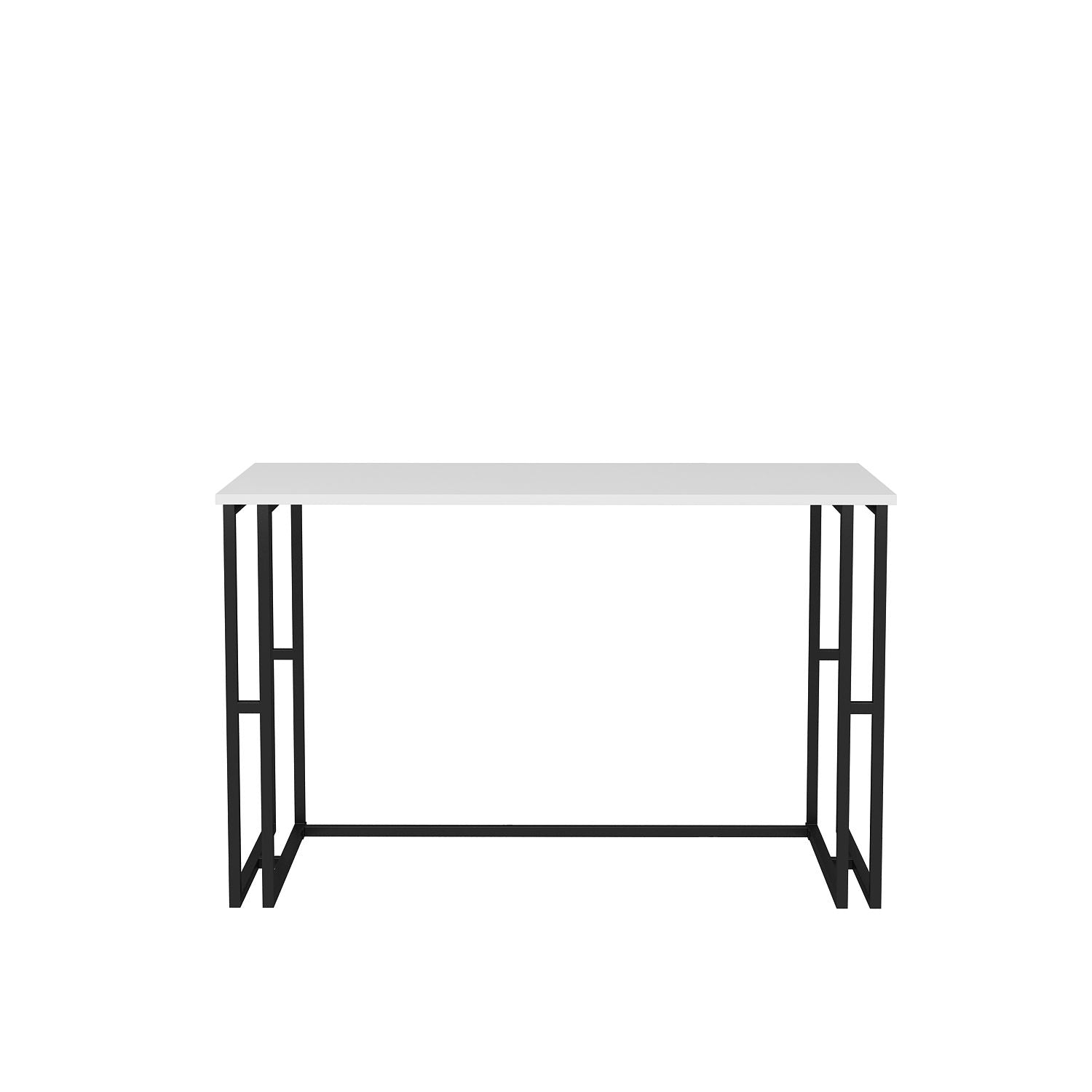 Secretária de Estudo/Escritório Moderna, Preta e Branca, 120 x 60 x 74,8 cm | Painel de Partículas 100% Revestido em Melamina, 18 mm de Espessura | Elegante e Funcional para Uso Doméstico ou Hoteleiro