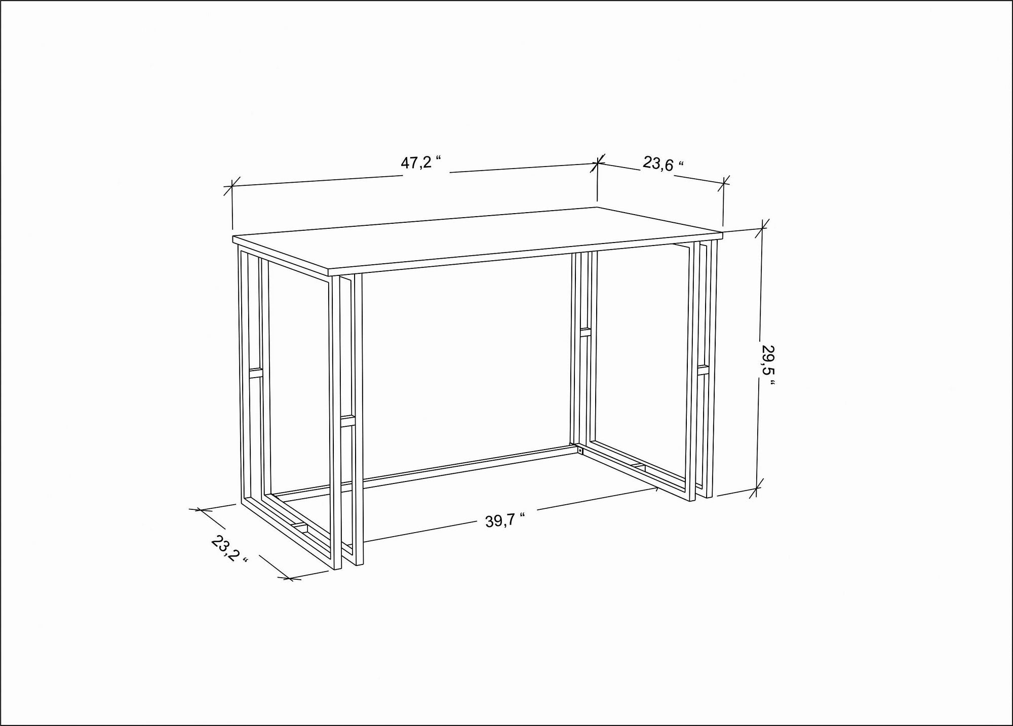 Secretária de Estudo/Escritório Moderna, Preta e Antracite, 120 x 60 x 74,8 cm | Painel de Partículas 100% Revestido em Melamina, 18 mm de Espessura | Elegante e Funcional para Casa ou Escritório