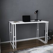 Secretária de Estudo/Escritório Moderna, Branca, 120 x 60 x 74,8 cm | Painel de Partículas 100% Revestido em Melamina, 18 mm de Espessura | Elegante e Funcional para Uso Doméstico ou Hoteleiro