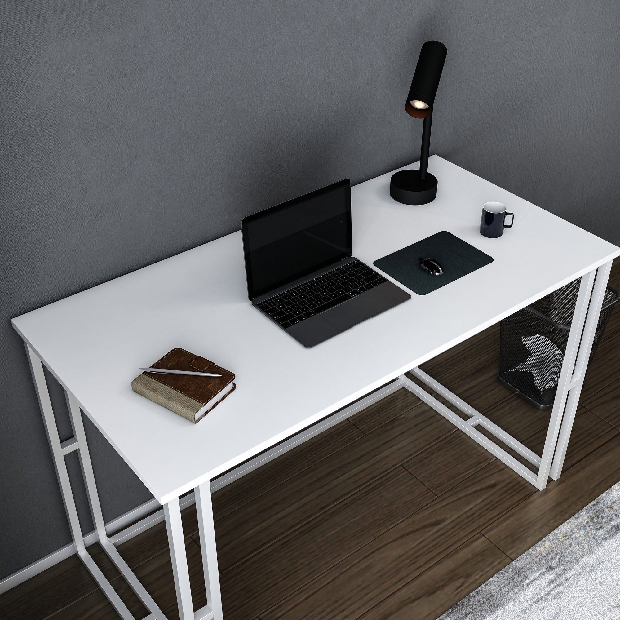 Secretária de Estudo/Escritório Moderna, Branca, 120 x 60 x 74,8 cm | Painel de Partículas 100% Revestido em Melamina, 18 mm de Espessura | Elegante e Funcional para Uso Doméstico ou Hoteleiro