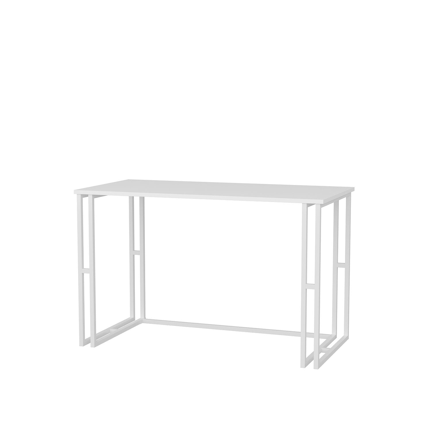 Secretária de Estudo/Escritório Moderna, Branca, 120 x 60 x 74,8 cm | Painel de Partículas 100% Revestido em Melamina, 18 mm de Espessura | Elegante e Funcional para Uso Doméstico ou Hoteleiro