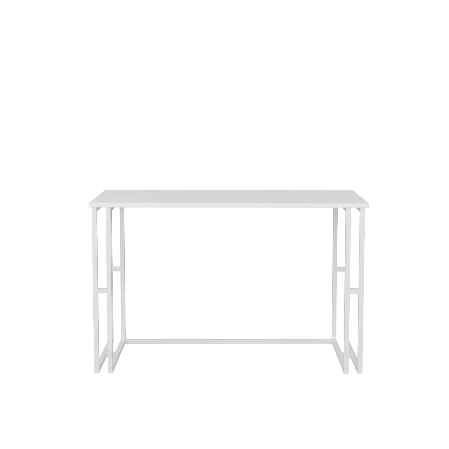 Secretária de Estudo/Escritório Moderna, Branca, 120 x 60 x 74,8 cm | Painel de Partículas 100% Revestido em Melamina, 18 mm de Espessura | Elegante e Funcional para Uso Doméstico ou Hoteleiro