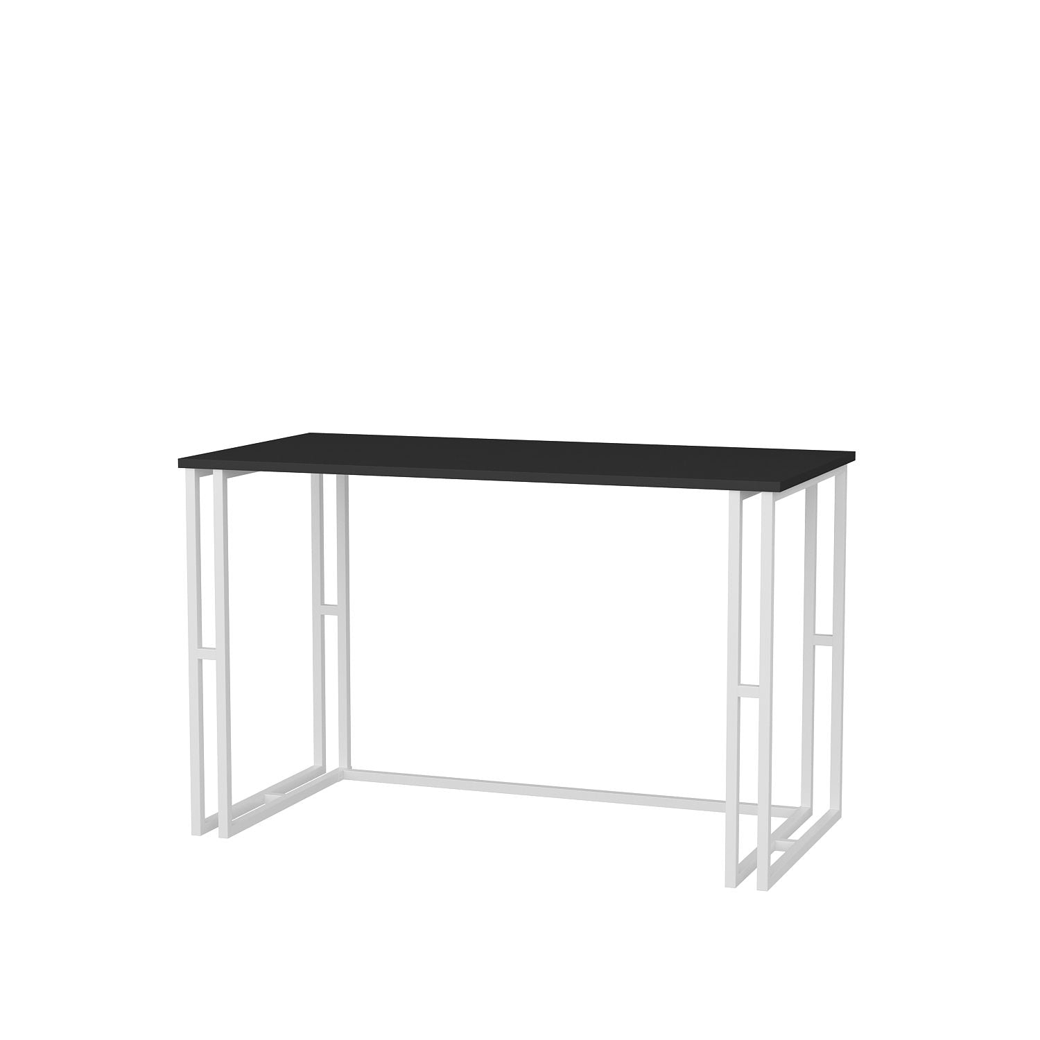 Secretária de Estudo/Escritório Moderna, Branca e Antracite, 120 x 60 x 74,8 cm | Painel de Partículas 100% Revestido em Melamina, 18 mm de Espessura | Elegante e Funcional para Casa ou Hotel