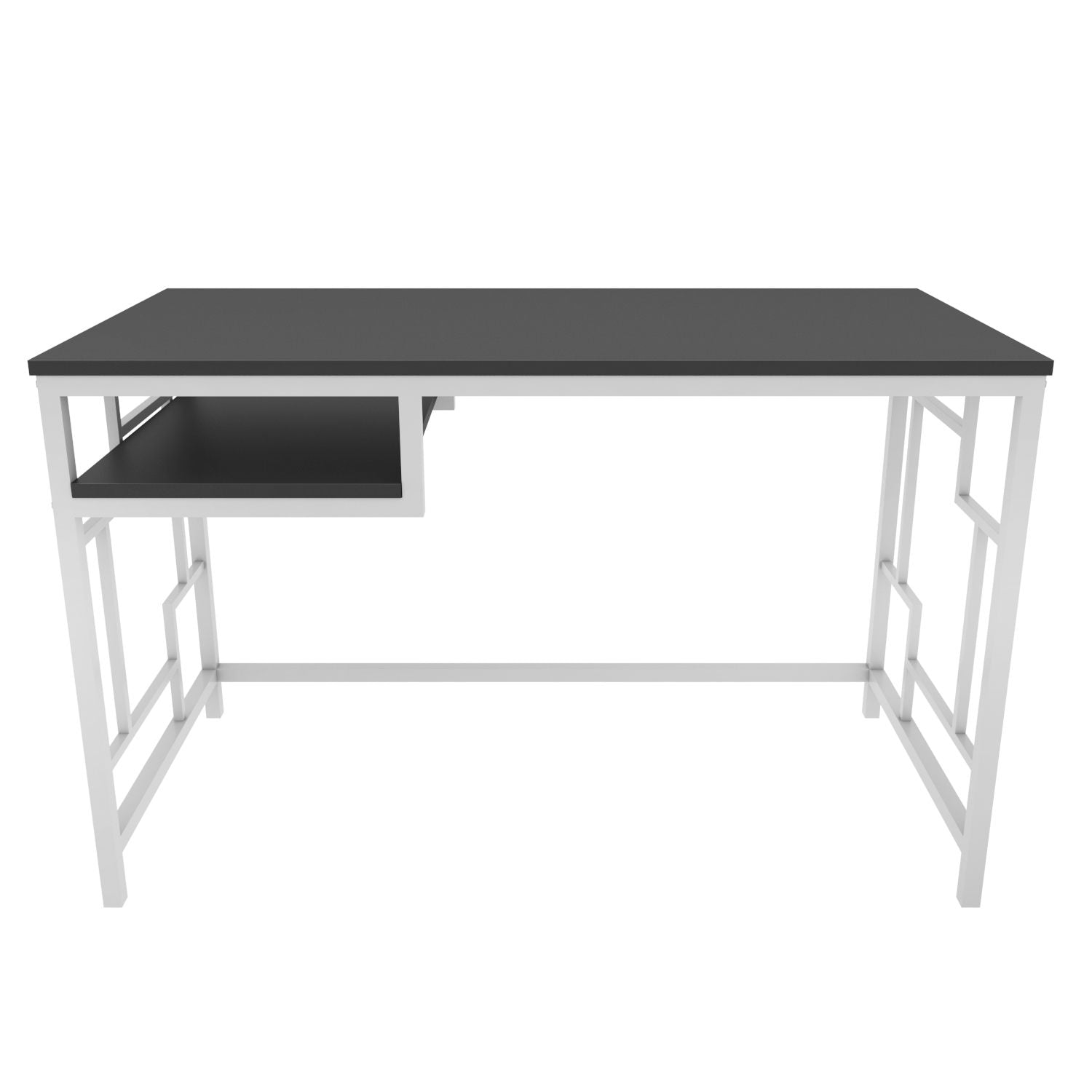 Secretária de Estudo/Escritório Moderna, Branca e Antracite, 120 x 60 x 74,8 cm | Painel de Partículas 100% Revestido em Melamina, 18 mm de Espessura | Elegante e Funcional para Casa ou Hotel