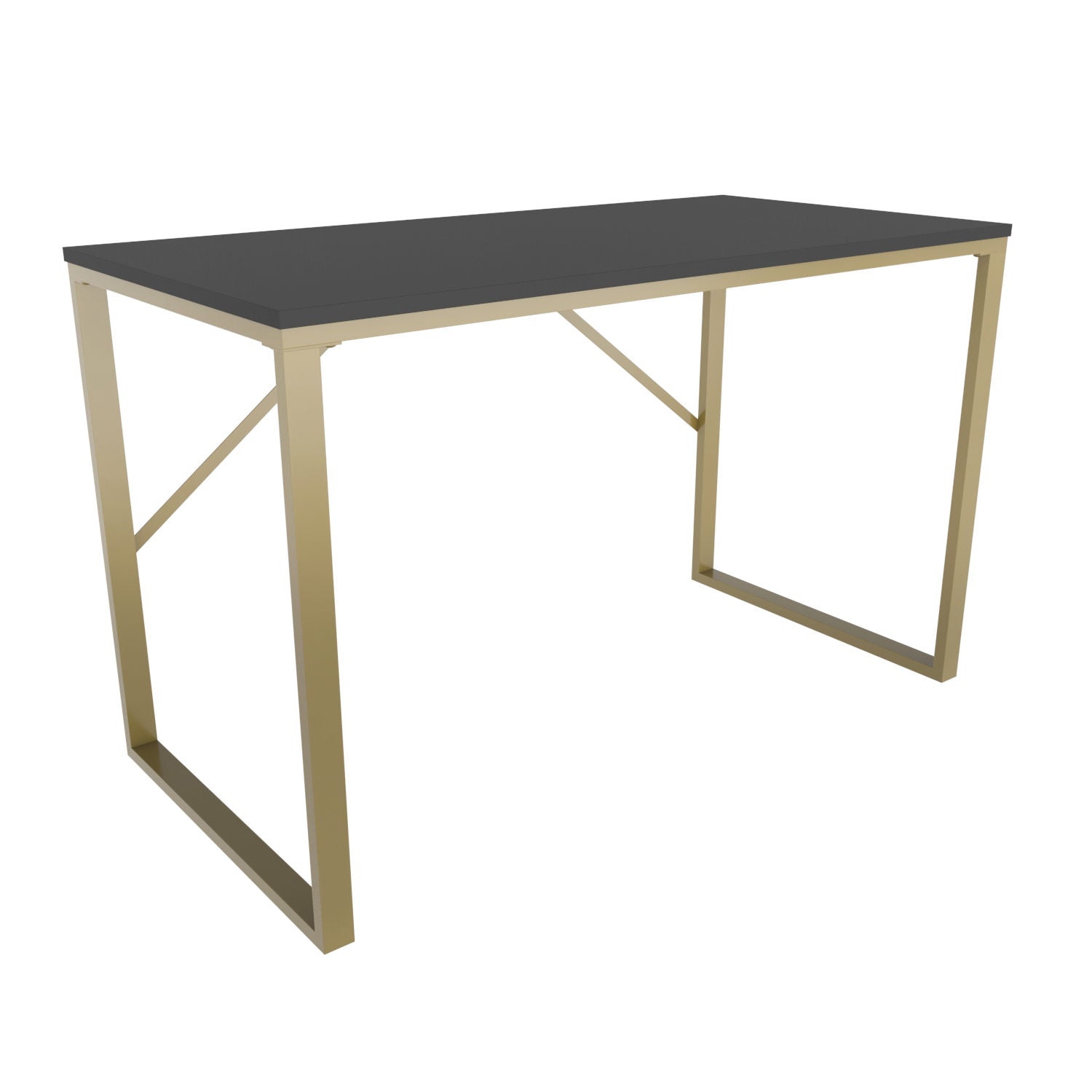 Secretária de Estudo/Escritório Moderna, Dourado e Antracite, 120 x 60 x 74 cm | Painel de Partículas 100% Revestido em Melamina, 18 mm de Espessura | Design Glamouroso para Casa e Escritório
