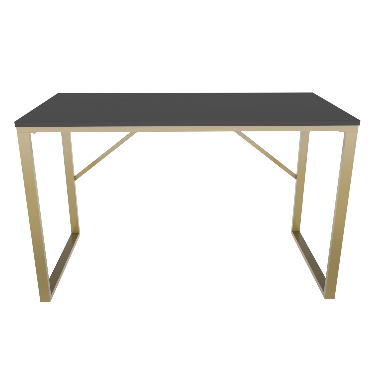 Secretária de Estudo/Escritório Moderna, Dourado e Antracite, 120 x 60 x 74 cm | Painel de Partículas 100% Revestido em Melamina, 18 mm de Espessura | Design Glamouroso para Casa e Escritório
