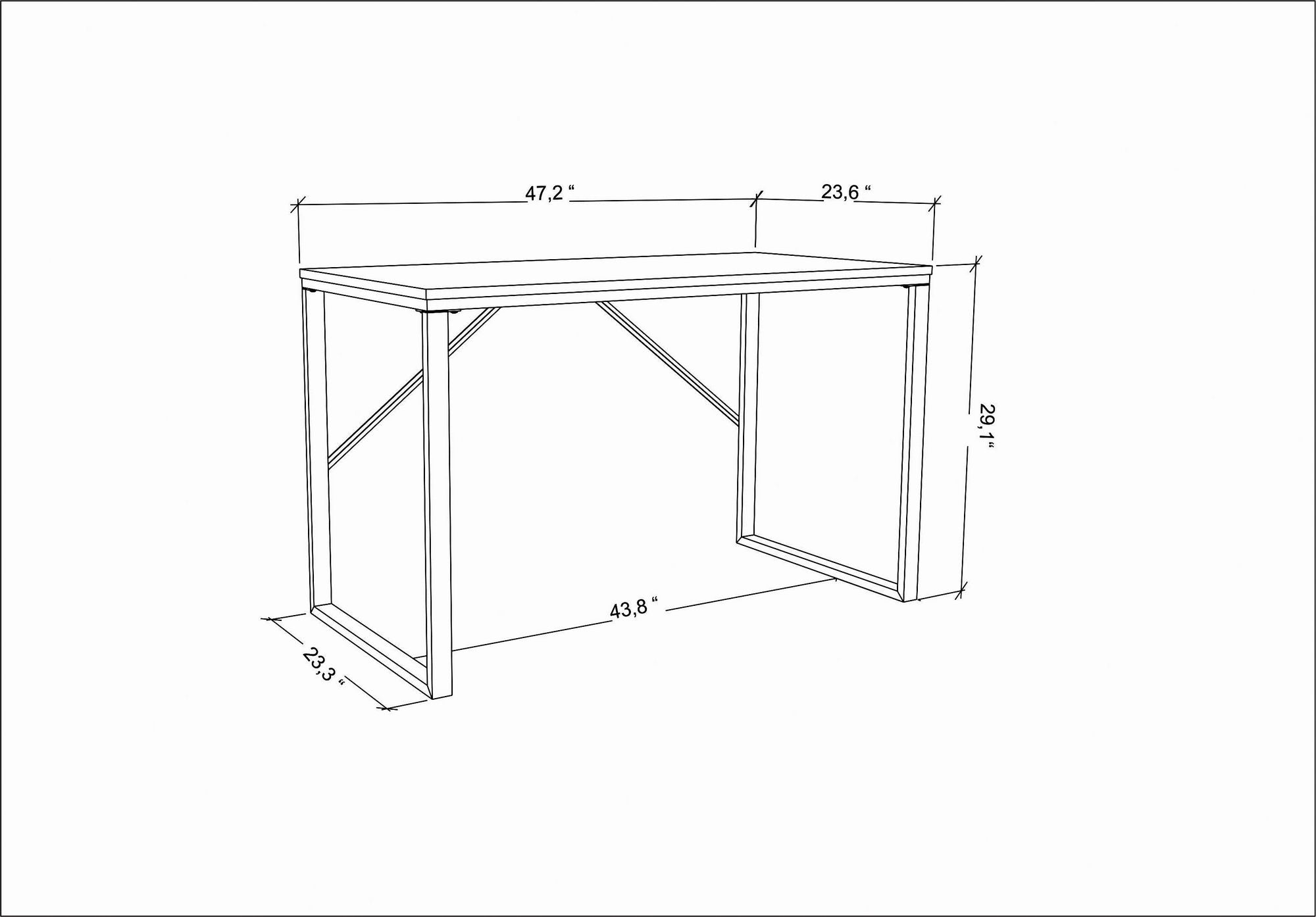 Secretária de Estudo/Escritório Moderna, Dourado e Antracite, 120 x 60 x 74 cm | Painel de Partículas 100% Revestido em Melamina, 18 mm de Espessura | Design Glamouroso para Casa e Escritório