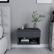 Mesa de Cabeceira Escandinava, Antracite, 44,6 x 29 x 31,9 cm | Painel de Partículas 100% Revestido em Melamina, 18 mm de Espessura | Elegante e Funcional para Quartos Modernos