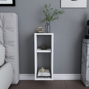 Mesa de Cabeceira Escandinava, Branca, 23,2 x 22 x 59,6 cm | Painel de Partículas 100% Revestido em Melamina, 18 mm de Espessura | Elegante e Funcional para Quartos Modernos