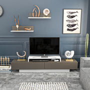 Móvel de TV escandinavo, branco e marrom, 180 x 31 x 40 cm | Painel de partículas 100% revestido em melamina, 18 mm de espessura | Inclui 2 prateleiras de parede, design elegante e funcional