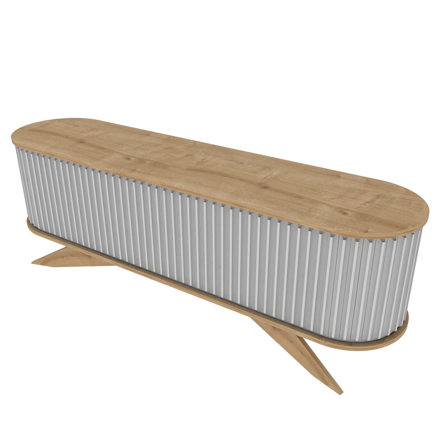 Móvel de TV moderno, safira e branco, 180 x 43 x 60 cm | Painel de partículas 100% revestido de melamina, 18 mm de espessura | Elegante e funcional para salas de estar