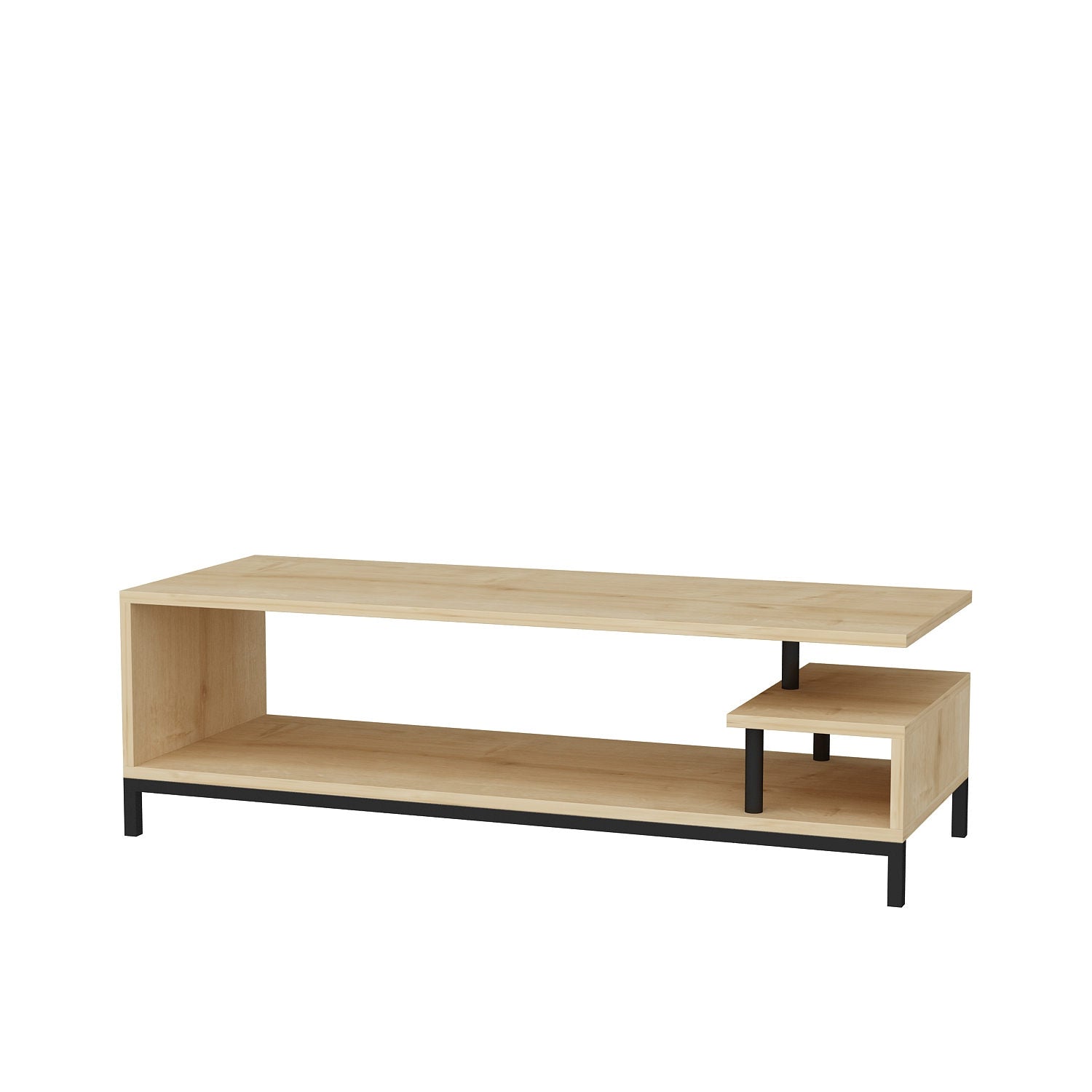 Móvel de TV industrial, preto e carvalho, 120 x 44,6 x 37,6 cm | Painel de partículas 100% revestido de melamina, 18 mm de espessura | Elegante e durável para salas de estar modernas