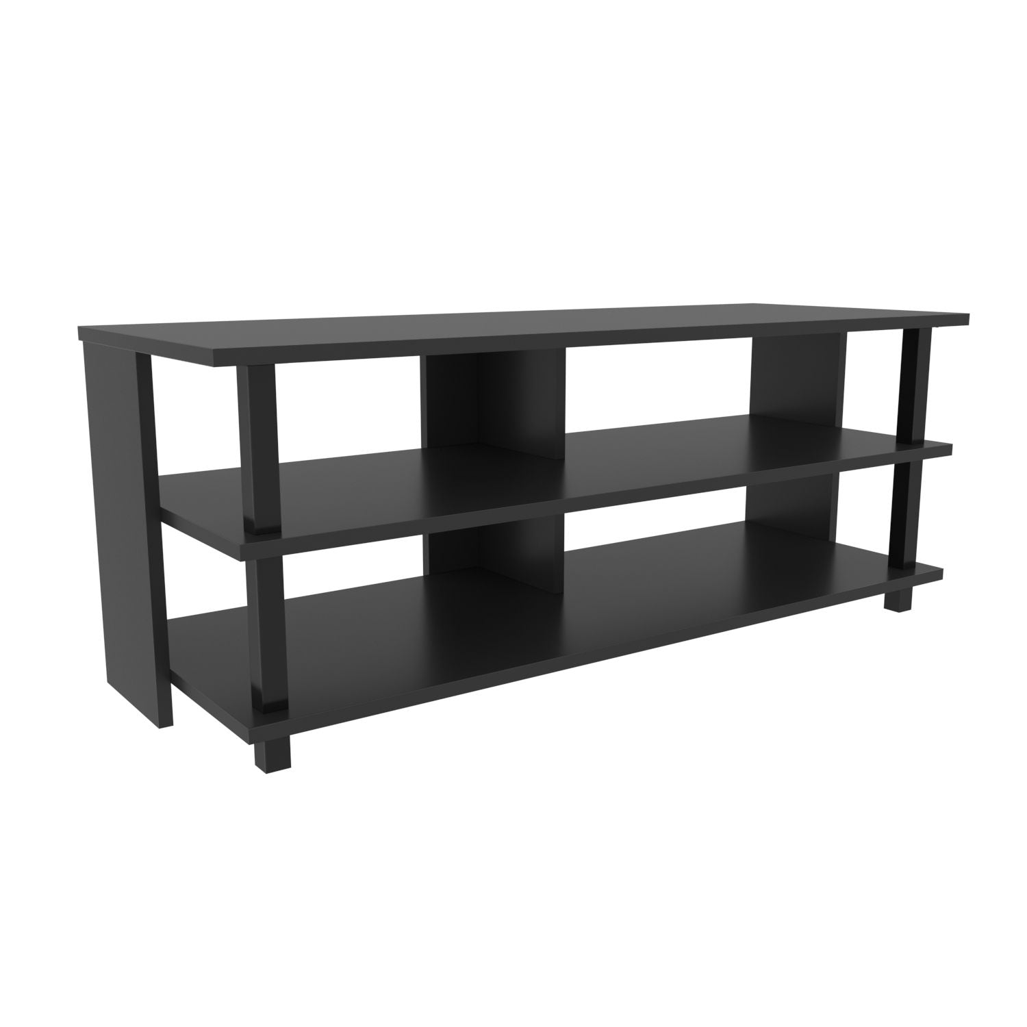 Móvel de TV industrial, preto e antracite, 120 x 44,6 x 47,4 cm | Painel de partículas 100% revestido em melamina, 18 mm de espessura | Elegante e durável para salas de estar modernas