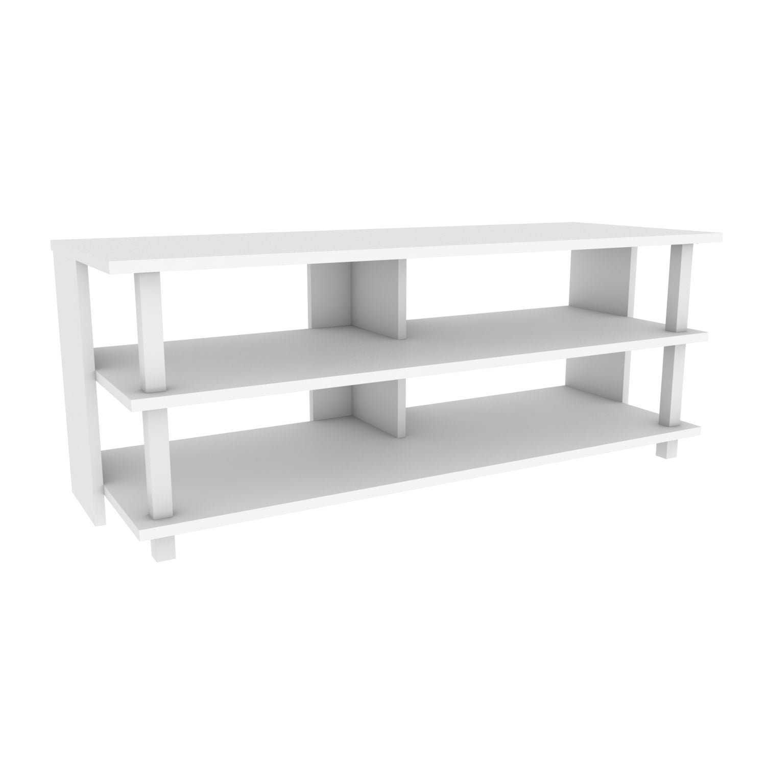 Móvel de TV escandinavo, branco, 120 x 44,6 x 47,4 cm | Painel de partículas 100% revestido de melamina, 18 mm de espessura | Elegante e funcional para salas de estar modernas